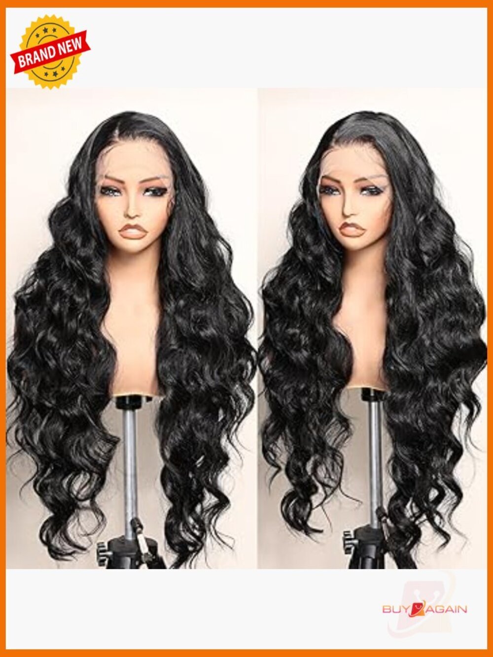 32 Inch Body Wave Lace Frontal Wig Heat Resistant Synthetic Hair Glueless Pre